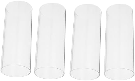 Luxshiny Clear Glass Candle Cups 4pcs Simple Decorative Holders