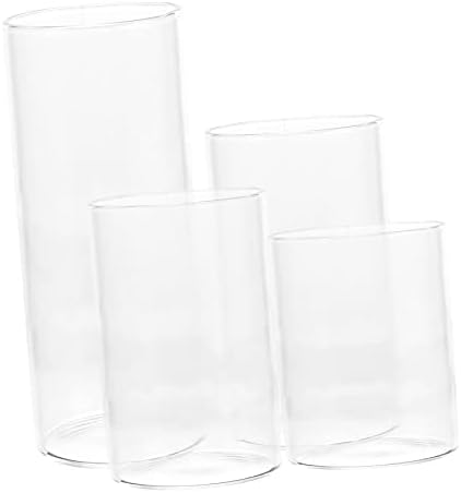 Cabilock 4Pcs Glass Candle Shades Windproof Holders for Decorations