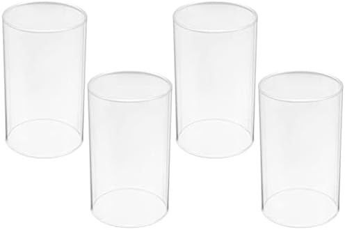 Cabilock 4pcs Glass Candle Lampshade Cover for Pillar Candles