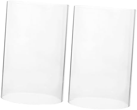 2pcs Glass Candle Covers Windproof Holders for Romantic Decor