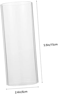 Luxshiny Clear Glass Candle Cups 4pcs Simple Decorative Holders