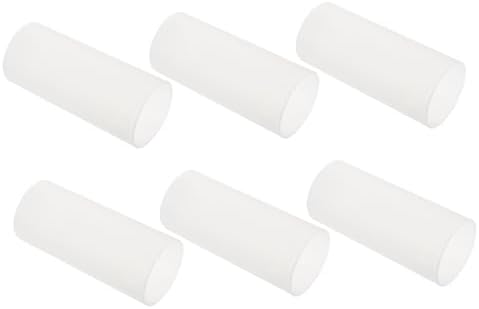6pcs White Cylindrical Candle Protection Covers for Electric Candles