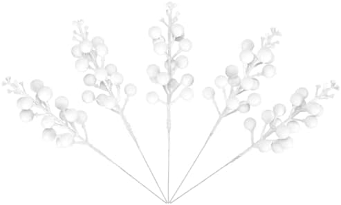 Artificial White Berry Stems 24 Pack for Christmas Decor