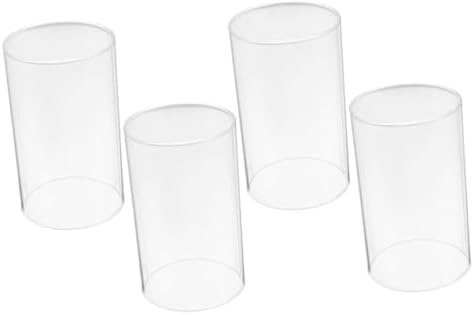 Zerodeko 4pcs Clear Glass Candle Covers