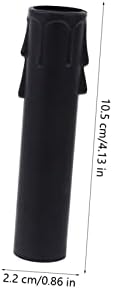 20pcs Plastic Candle Sleeve Covers for Chandeliers Black Teardrop Design Reusable