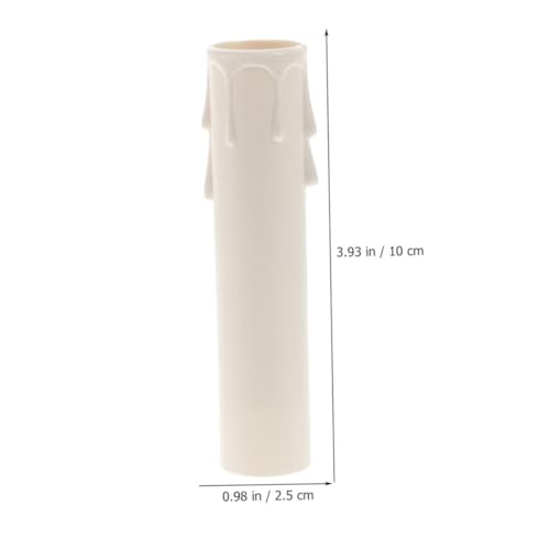 PRETYZOOM 15PCS White Plastic Candle Sleeves for Chandeliers and Candelabras