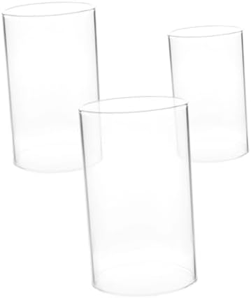 3pcs Glass Candle Holder Sleeves Windproof Cover Home Decor