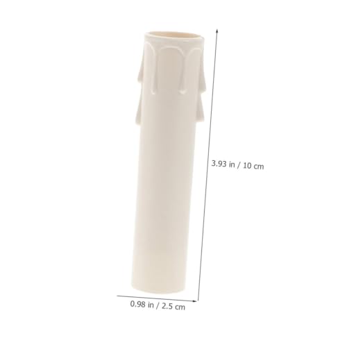Ciieeo 30pcs White Plastic Candle Sleeve Covers for Candelabra Drip Protection