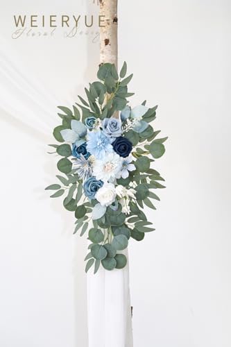 Artificial Wedding Arch Flowers Kit 3 Pieces Blue
