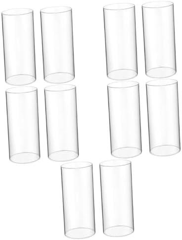 IMIKEYA 10pcs Clear Glass Candle Holder Sleeves
