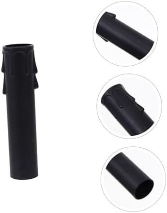20pcs Plastic Candle Sleeve Covers for Chandeliers Black Teardrop Design Reusable