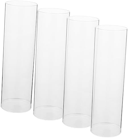 VINTORKY 4pcs Glass Candle Cups Cover Decorative Tube Shades