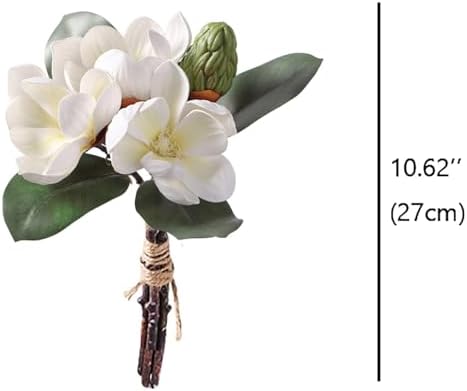 Lovmeety White Magnolia Artificial Flowers 2 Pack Bouquet Decor