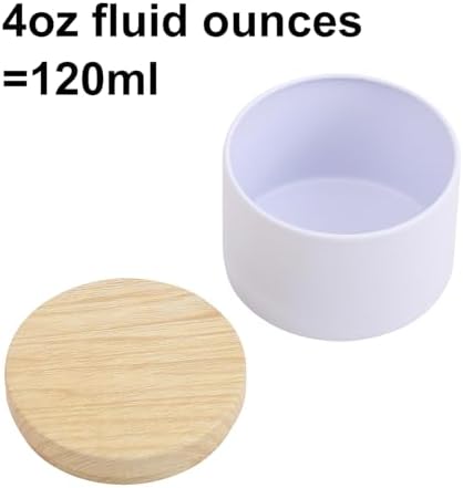 48-Pack 4 OZ White Metal Candle Tins with Wood Grain Lids