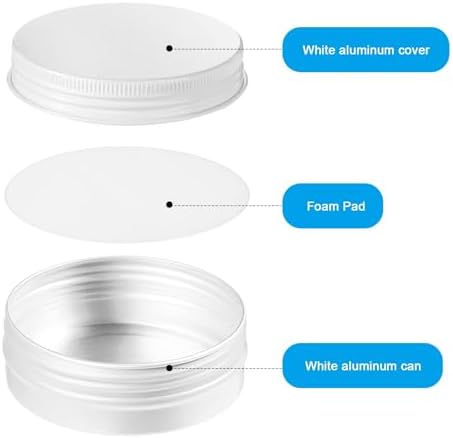 Patelai 72 Pcs 2 oz Aluminum Travel Tins with Screw Lid and Labels