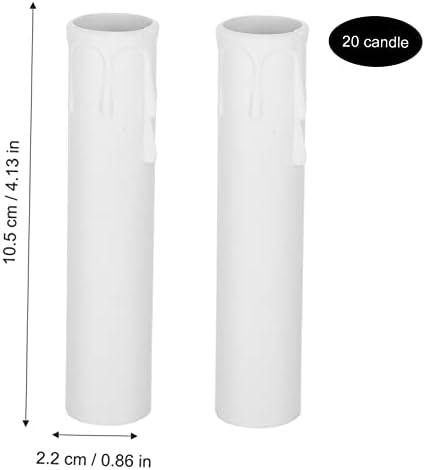 20pcs Plastic Teardrop Candle Lamp Base Sleeves for Chandeliers and Lanterns