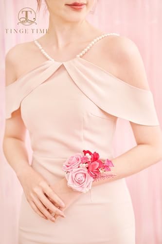 TINGE TIME Wrist Corsage Set for Wedding and Prom