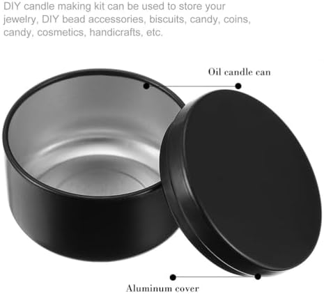 24pcs Black Aluminum Candle Tins with Lids