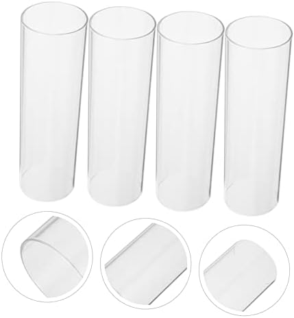 VINTORKY 4pcs Glass Candle Cups Cover Decorative Tube Shades