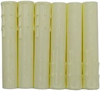Cream Fiber Drip Candelabra Base 6 Inch Candle Covers Set of Six