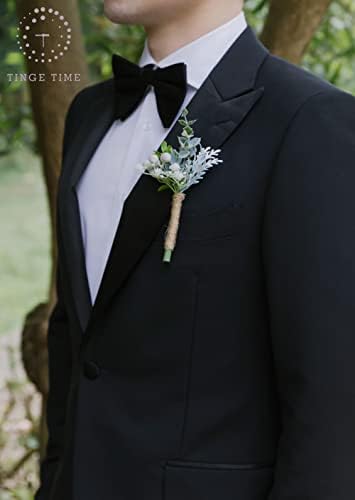 TingeTime Fresh Green Boutonniere Set for Men