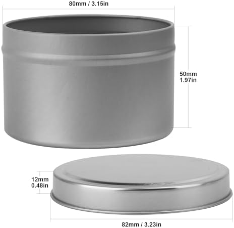 GENHAKON 36 Pack 8 oz Silver Candle Tins for Candles