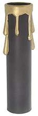 Upgradelights Black Gold Fibre Drip Candle Cover Socket Covers 34 Inch Diameter Sleeves