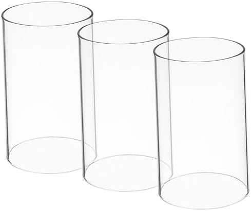 Large Windproof Glass Candle Shades 3 Pcs Holder