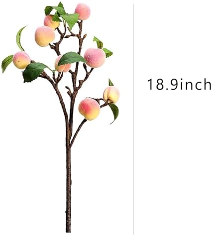 3Pcs Artificial Peach Branches Decor for Home Kitchen Party