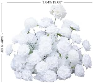 19 Inch White Artificial Flowers Ball for Wedding Aisle Floor Centerpieces