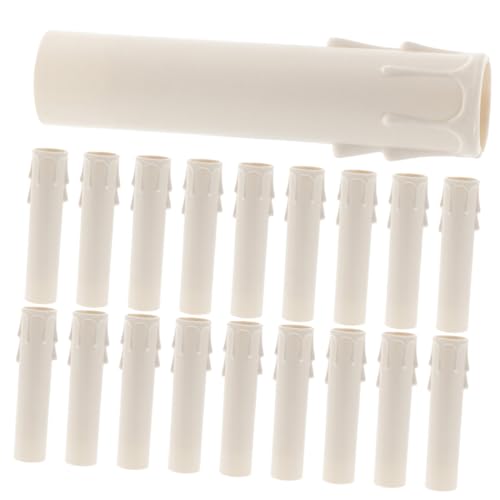 STOBAZA 20pcs Chandelier Light Covers Plastic Candle Sleeves Socket Cover