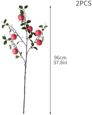 24 Pcs Artificial Apple Branches with Green Leaves and Flowers