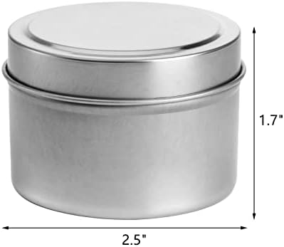 ZEAYEA 30 Pcs Silver Candle Tins 4oz Round with Lids