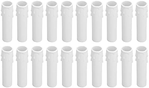 White Candle Covers 20pcs E12 Socket Sleeves for Chandeliers