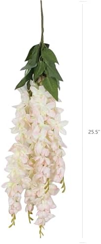 Duovlo Silk Wisteria Flower Artificial Hanging Vine Decor Set