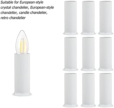 12pcs Metal Candle Sleeves for Chandeliers White