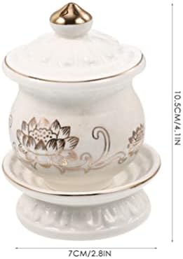 White Ceramic Water Offering Bowl Set 2pcs for Altar and Meditation