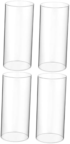 PRETYZOOM 4pcs Glass Candle Holder Sleeve Decorative Shades