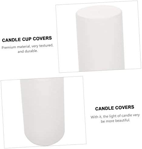 6pcs White Cylindrical Candle Protection Covers for Electric Candles