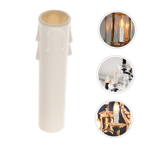 15pcs Elegant White Candle Sleeves for Chandeliers and Tall Candle Holders