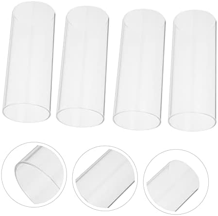 Luxshiny Clear Glass Candle Cups 4pcs Simple Decorative Holders