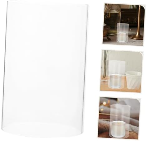 VOSAREA 2pcs Glass Candle Holder Covers for Wedding Decor