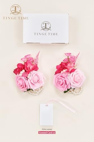 TINGE TIME Wrist Corsage Set for Wedding and Prom
