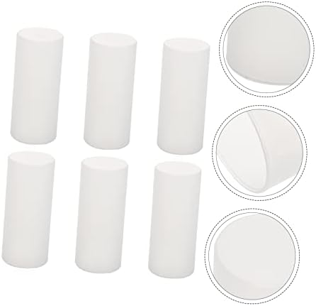 6pcs White Cylindrical Candle Protection Covers for Electric Candles