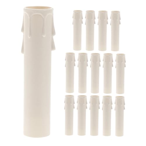 VOSAREA 15pcs Plastic Candle Sleeve Covers for Chandeliers