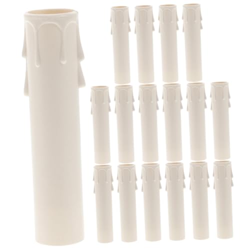 Alipis 20pcs Chandelier Socket Wax Drop Effect Plastic Tubes for Candelabras