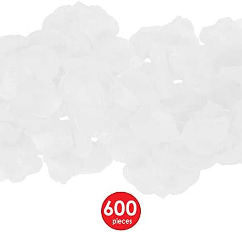 Beistle White Fabric Rose Petals 600 Count for Decorations