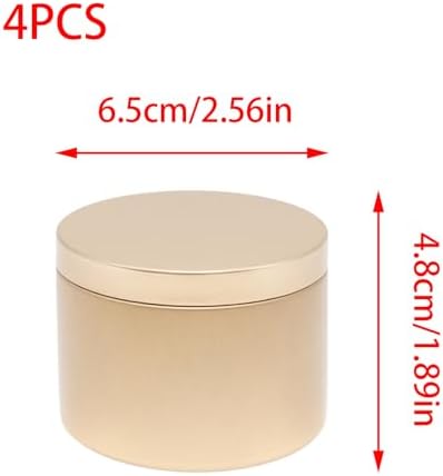 4pcs Gold Candle Tins with Lids - Leak Proof for DIY and Business