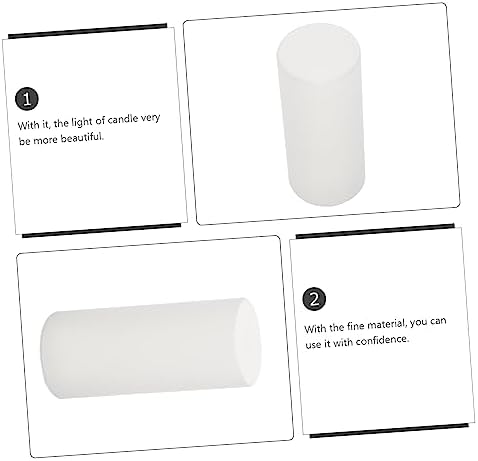 6pcs White Cylindrical Candle Protection Covers for Electric Candles