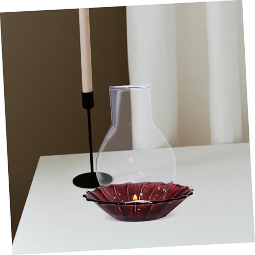 Glass Candle Holder Sleeve for Taper Candles Windproof Design